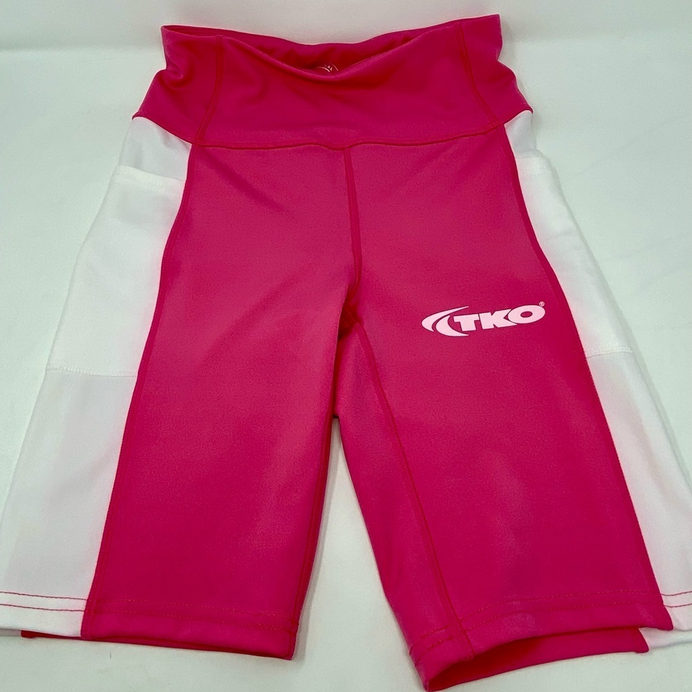 Women’s TKO Pink and White Workout Shorts Size Medium